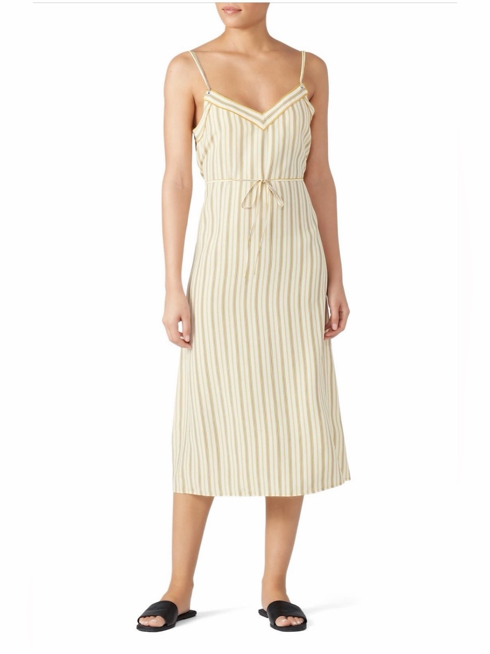 rag & bone~Cream and Yellow Striped Ilona Midi Slip Dress~Size Small~$495~